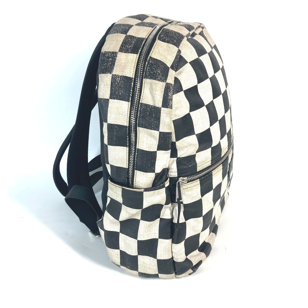 SAINT LAURENT PARIS Plaid Backpack Leather Canvas Beige - Picture 3 of 9